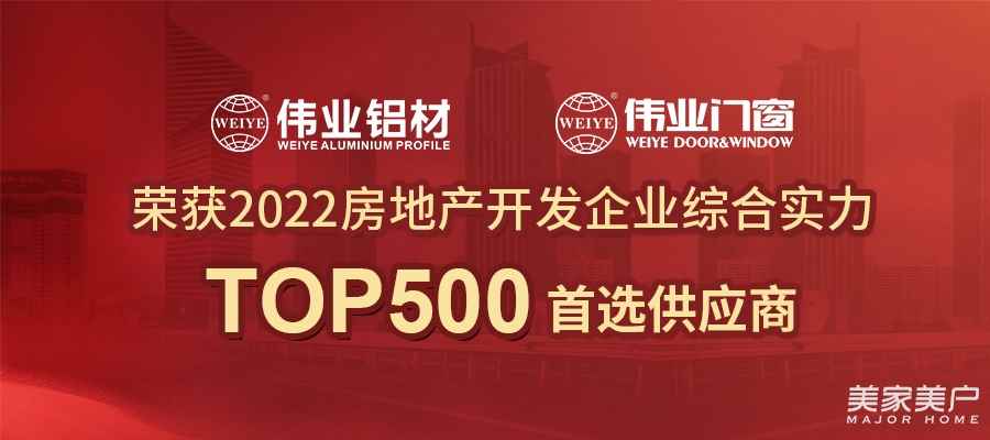 笃定高质量发展 | 伟业铝材2022再获房地产Top500首选供应商